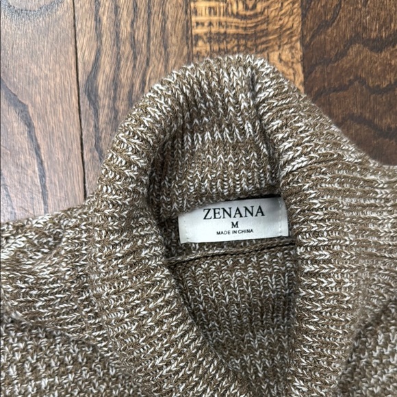 Zenana Outfitters Tan and Brown Turtleneck Sweater - Picture 2 of 4